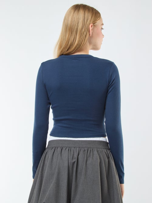 Tee-shirt cropped basique - Kiabi