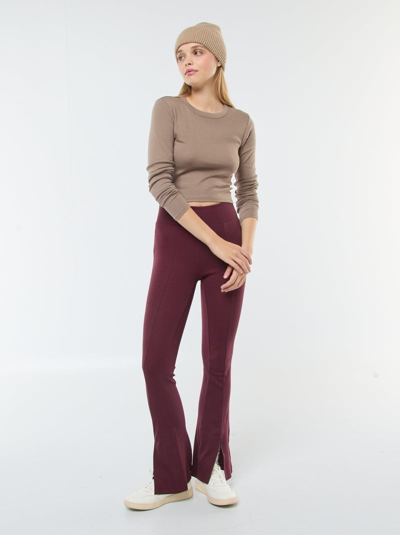 Tee-shirt cropped basique Gris - Kiabi