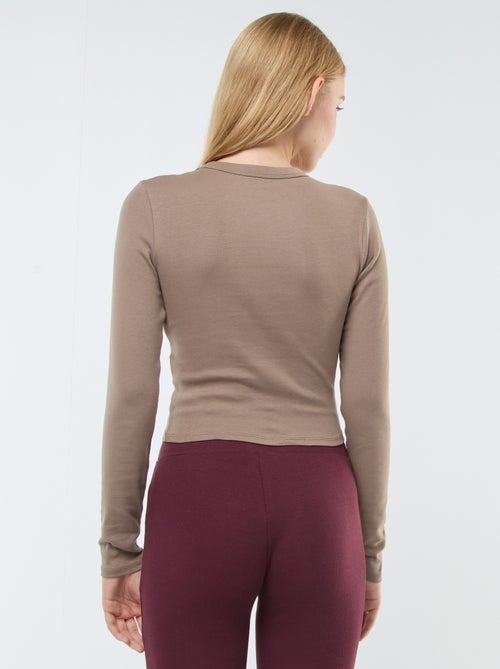 Tee-shirt cropped basique - Kiabi