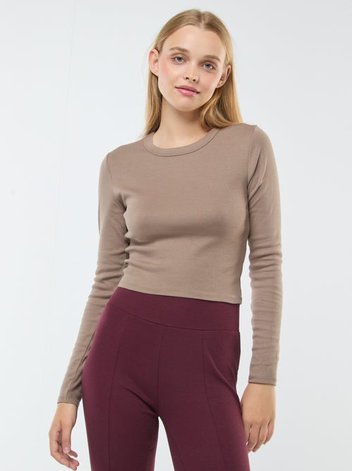 Tee-shirt cropped basique - Kiabi