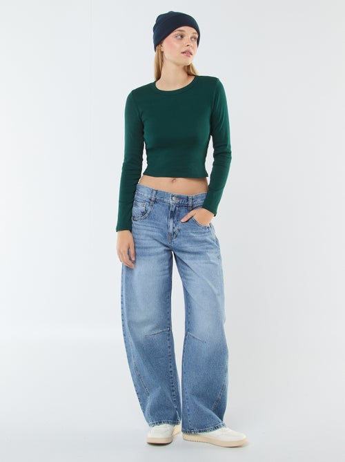 Tee-shirt cropped basique - Kiabi