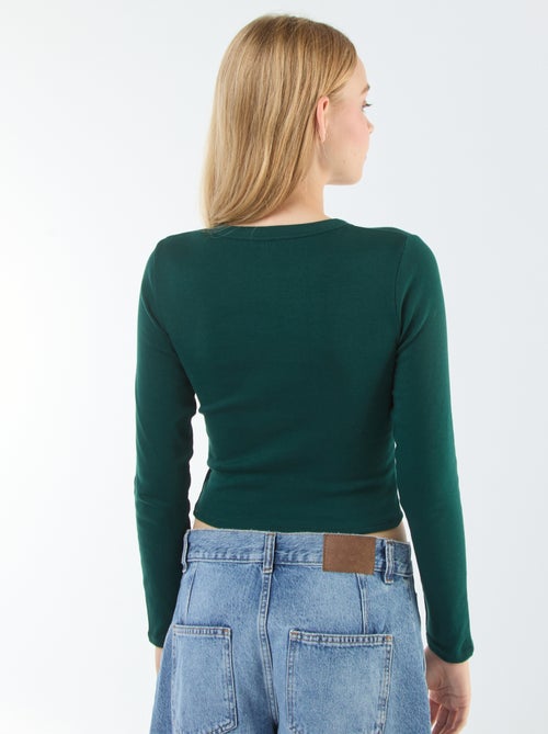 Tee-shirt cropped basique - Kiabi