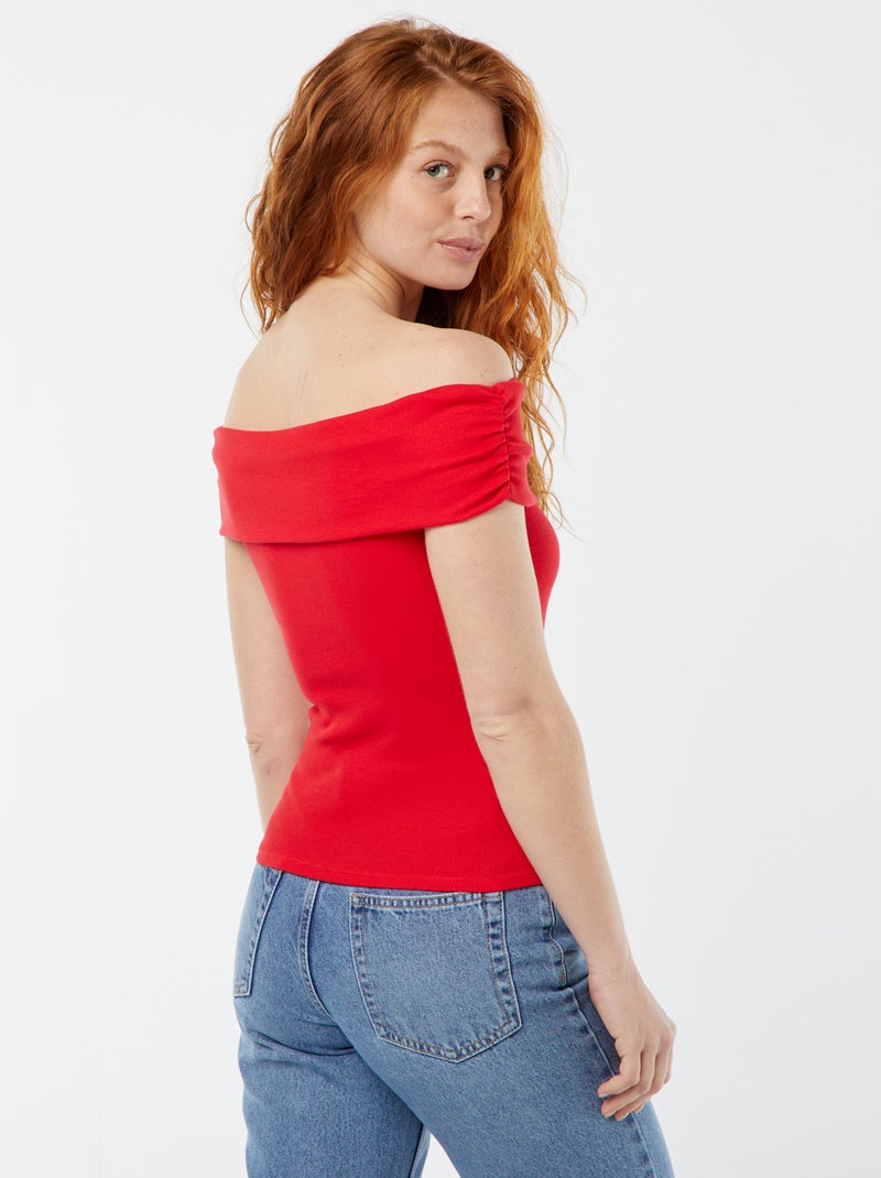 Combinaison Topshop Rouge Sans Manches - Style Bardot, épaules Dénudées, Parfaite Pour Soirée, UK8/EU36/US4