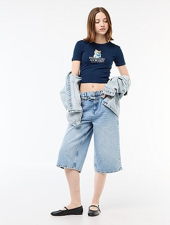 Tee-shirt cropped imprimé