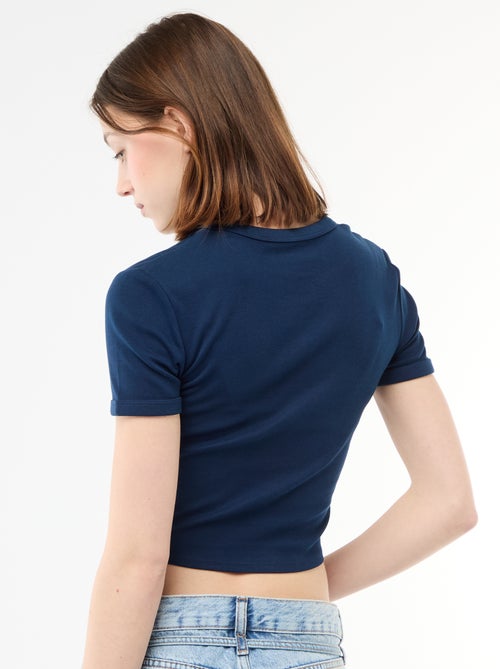 Tee-shirt cropped imprimé - Kiabi