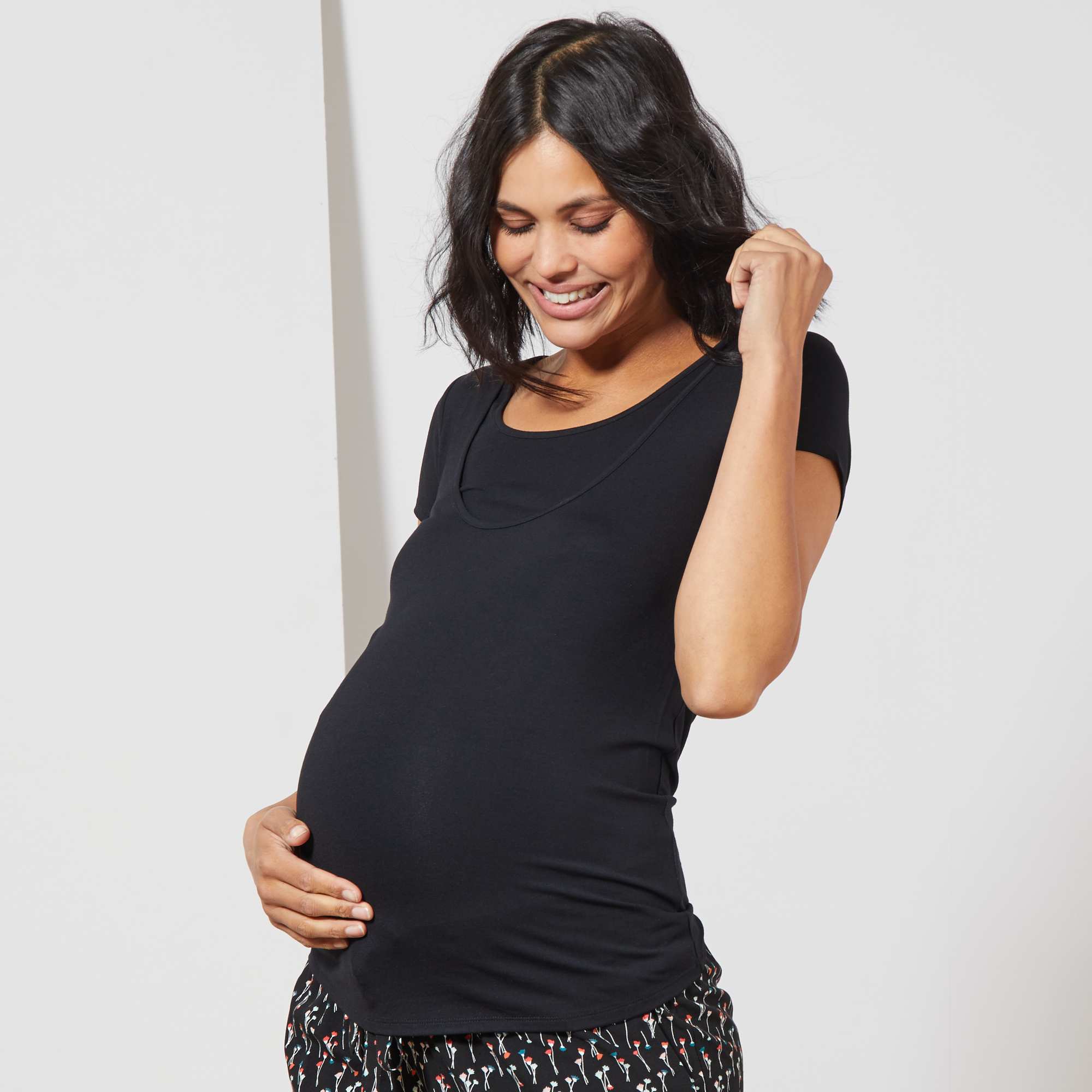 Teeshirt d'allaitement 2 en 1 Femme noir Kiabi 8,00€