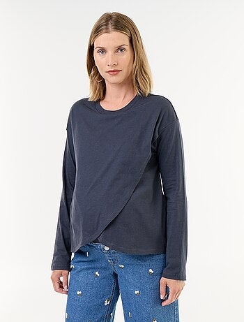 Tee-shirt d'allaitement à pans croisés