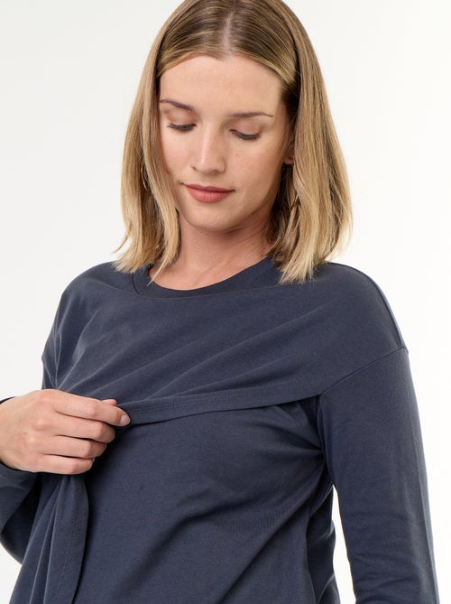 Tee-shirt d'allaitement à pans croisés - Kiabi Tee-shirt d'allaitement à pans croisés - Kiabi