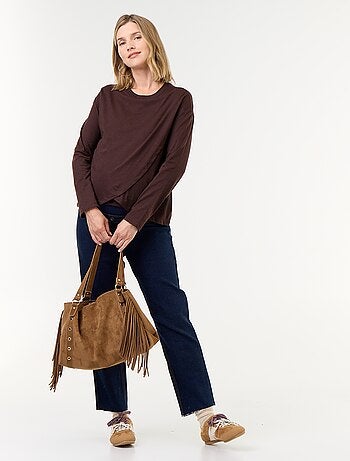 Tee-shirt d'allaitement à pans croisés