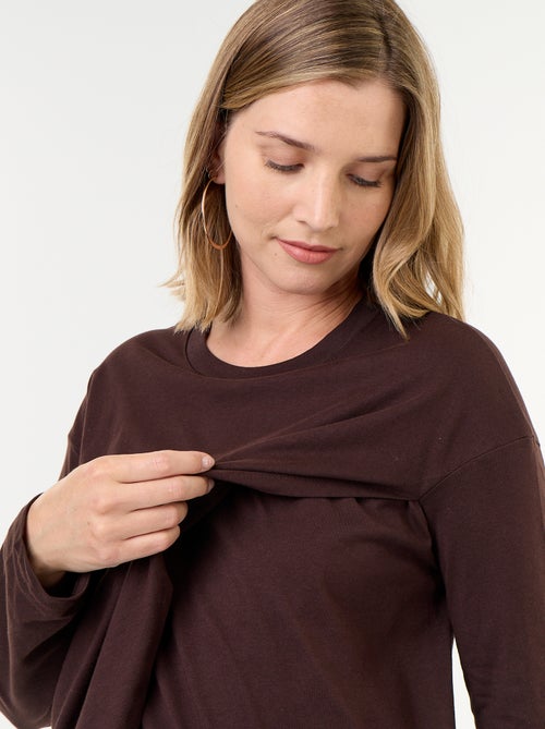 Tee-shirt d'allaitement à pans croisés - Kiabi Tee-shirt d'allaitement à pans croisés - Kiabi