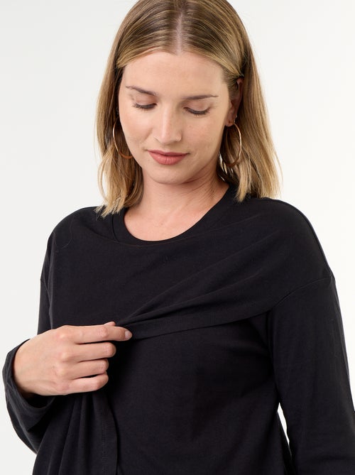 Tee-shirt d'allaitement à pans croisés - Kiabi Tee-shirt d'allaitement à pans croisés - Kiabi