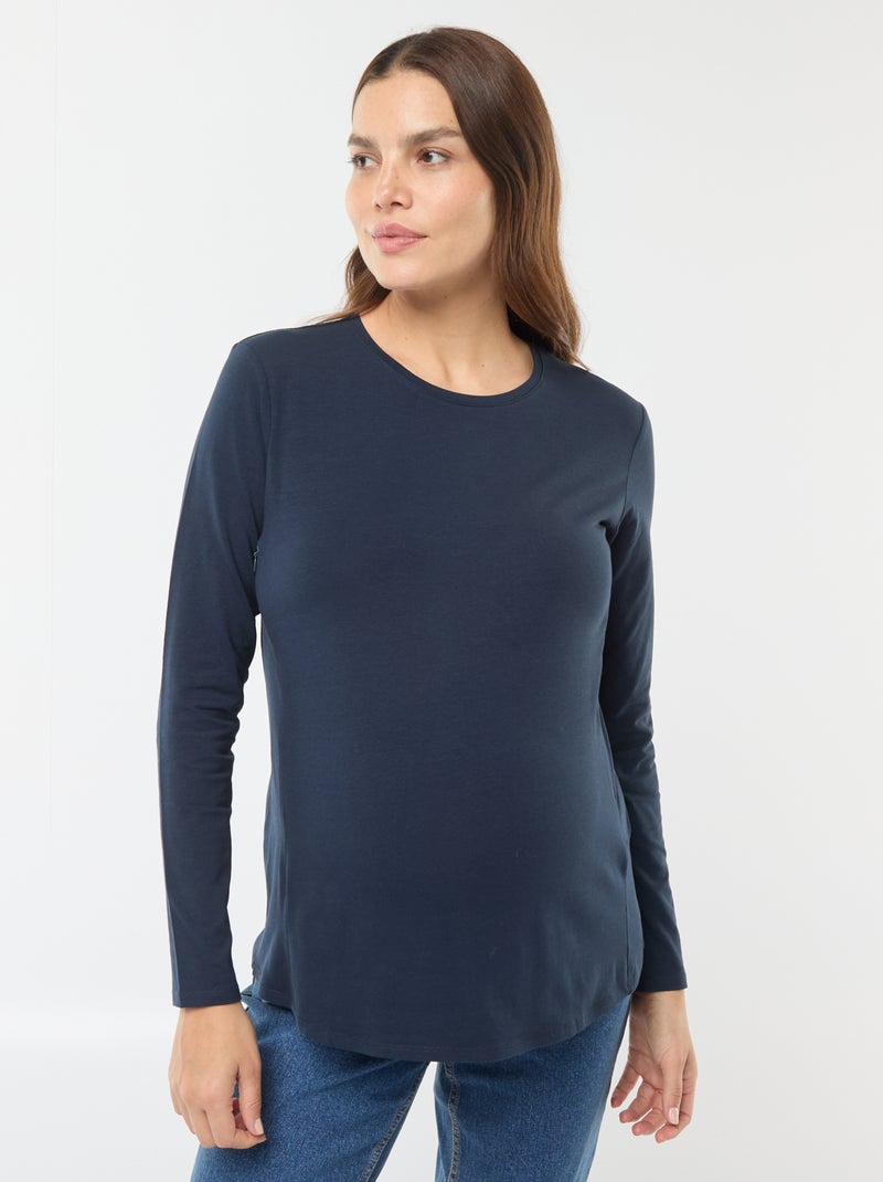 Tee-shirt d'allaitement basique Bleu marine - Kiabi