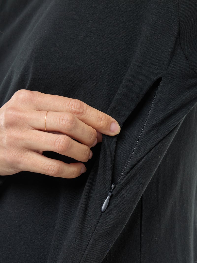 Tee-shirt d'allaitement basique Noir - Kiabi