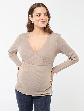 Tee-shirt d'allaitement cache-coeur