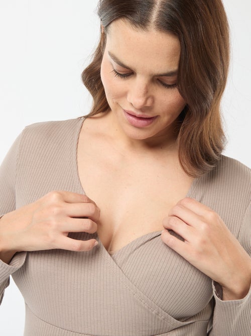 Tee-shirt d'allaitement cache-coeur - Kiabi