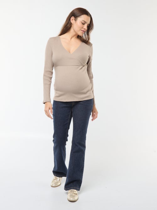 Tee-shirt d'allaitement cache-coeur - Kiabi