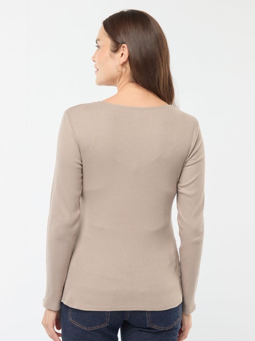 Tee-shirt d'allaitement cache-coeur - Kiabi