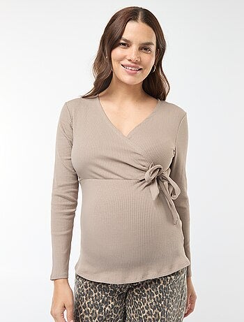 Tee-shirt d'allaitement cache-coeur