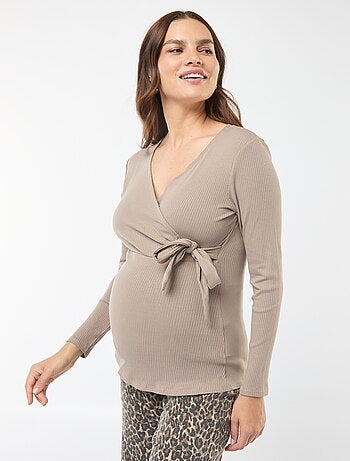 Tee-shirt d'allaitement cache-coeur