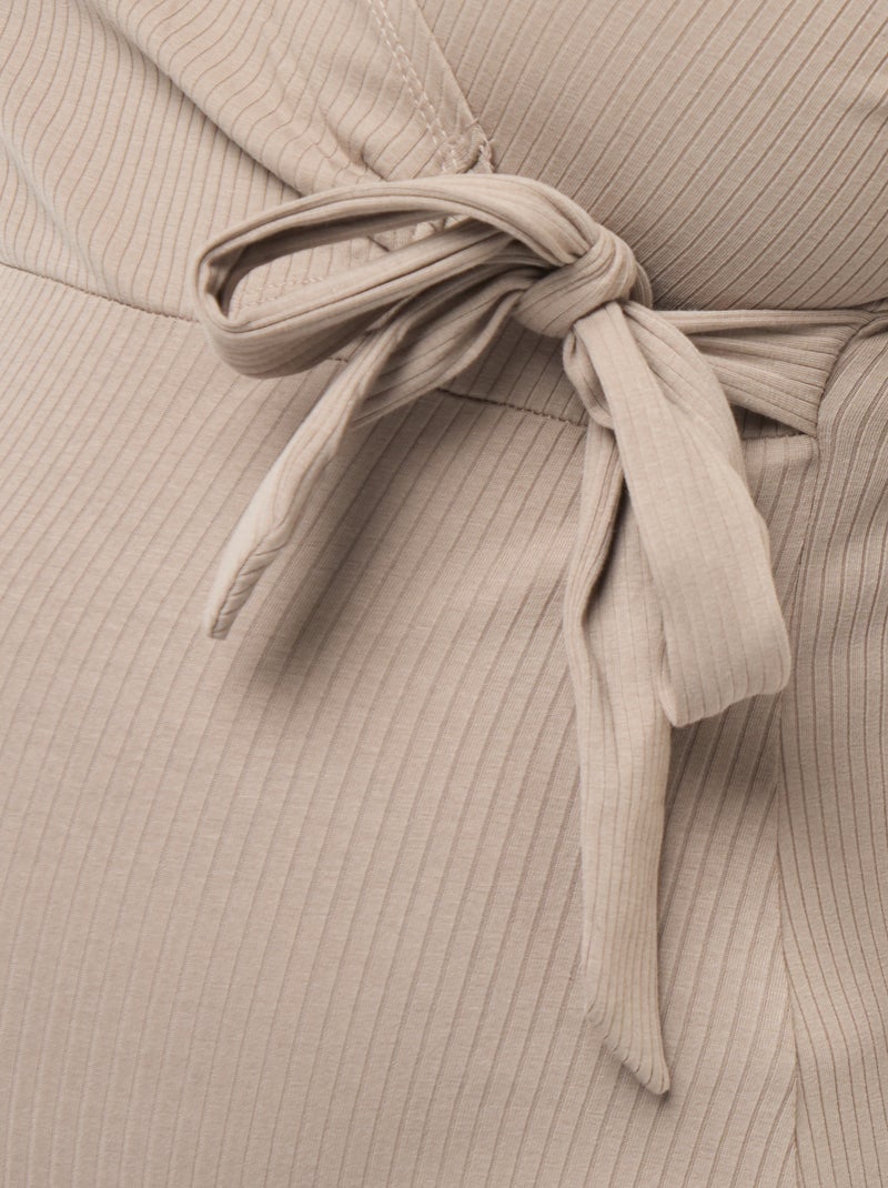 Tee-shirt d'allaitement cache-coeur Beige - Kiabi