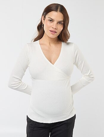 Tee-shirt d'allaitement cache-coeur