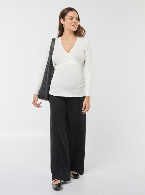 Tee-shirt d'allaitement cache-coeur - Kiabi