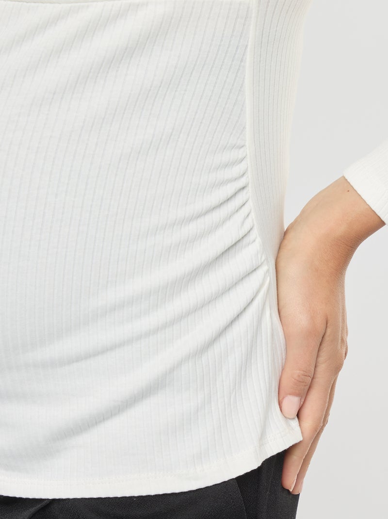 Tee-shirt d'allaitement cache-coeur Blanc - Kiabi