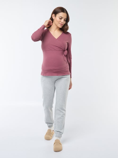 Tee-shirt d'allaitement cache-coeur - Kiabi