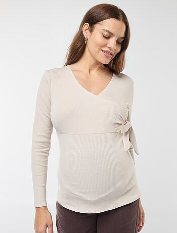 Tee-shirt d'allaitement cache-coeur