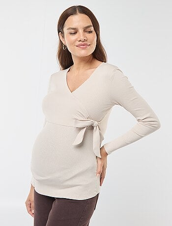 Tee-shirt d'allaitement cache-coeur