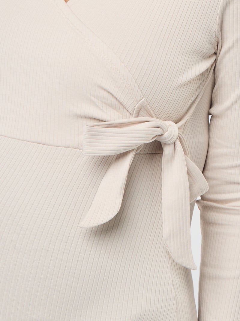 Tee-shirt d'allaitement cache-coeur Gris - Kiabi