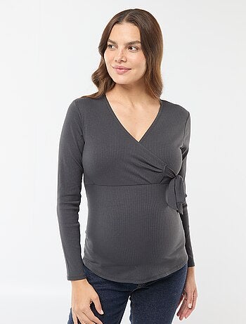Tee-shirt d'allaitement cache-coeur