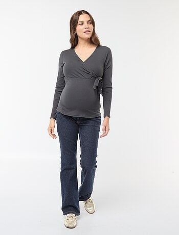 Tee-shirt d'allaitement cache-coeur