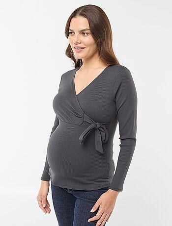Tee-shirt d'allaitement cache-coeur