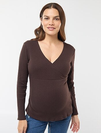 Tee-shirt d'allaitement cache-coeur