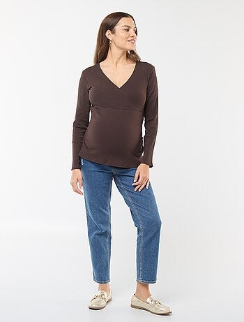 Tee-shirt d'allaitement cache-coeur