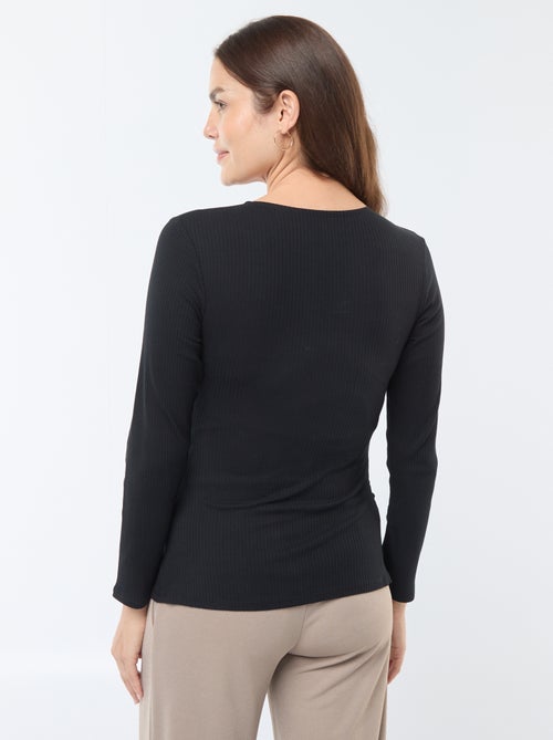 Tee-shirt d'allaitement cache-coeur - Kiabi