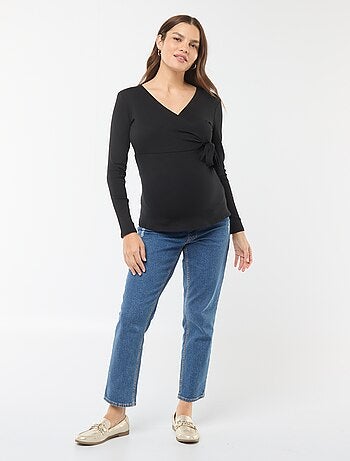 Tee-shirt d'allaitement cache-coeur