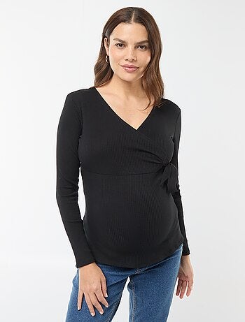Tee-shirt d'allaitement cache-coeur