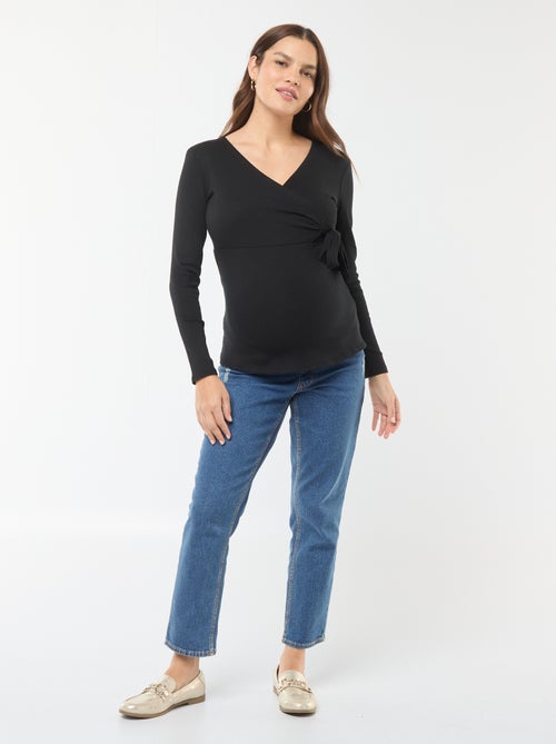 Tee-shirt d'allaitement cache-coeur - Kiabi