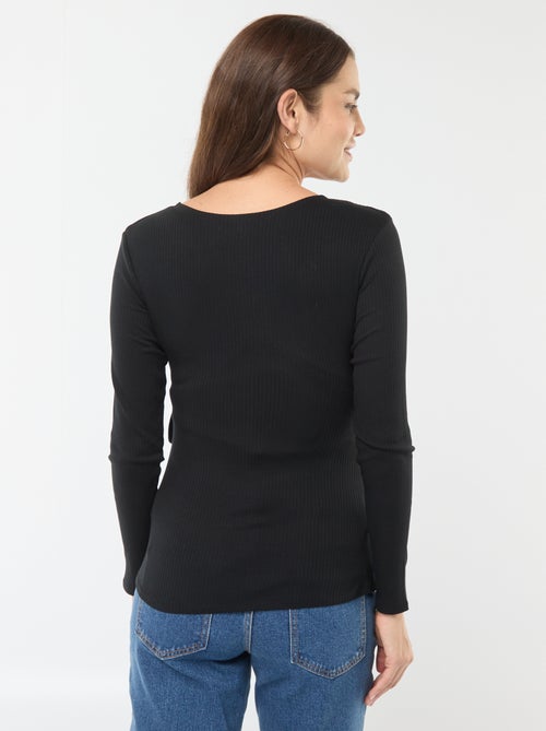 Tee-shirt d'allaitement cache-coeur - Kiabi