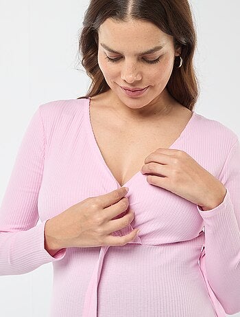 Tee-shirt d'allaitement cache-coeur