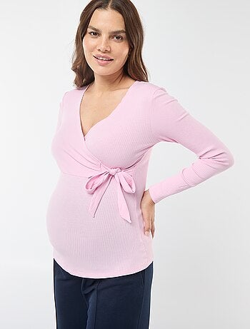 Tee-shirt d'allaitement cache-coeur