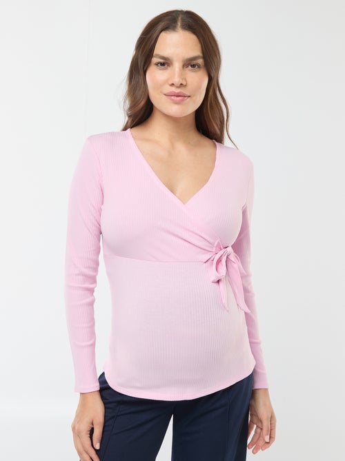 Tee-shirt d'allaitement cache-coeur - Kiabi