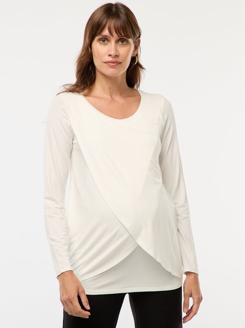 Tee-shirt d'allaitement chiné - Kiabi