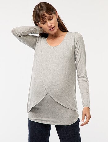 Tee-shirt d'allaitement chiné