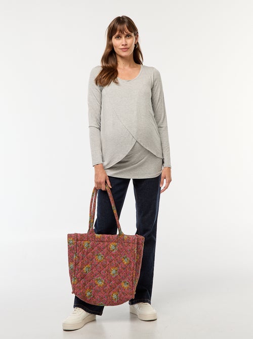 Tee-shirt d'allaitement chiné - Kiabi