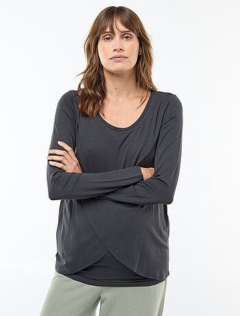 Tee-shirt d'allaitement chiné