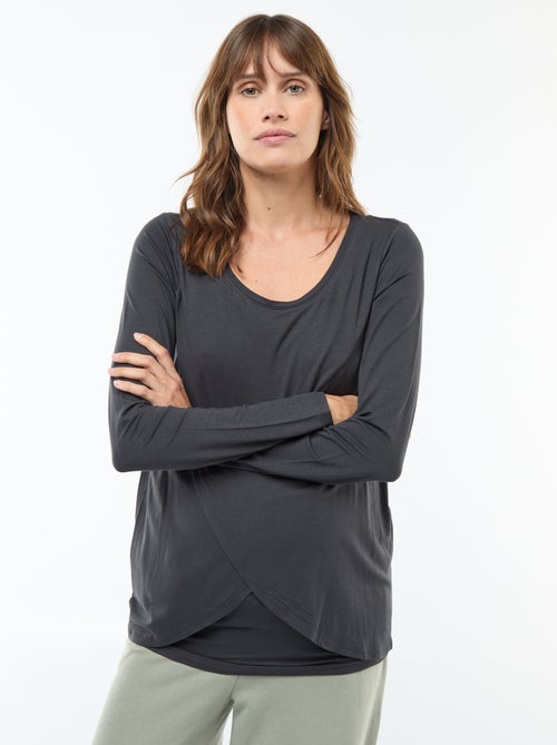 Tee-shirt d'allaitement chiné - Kiabi