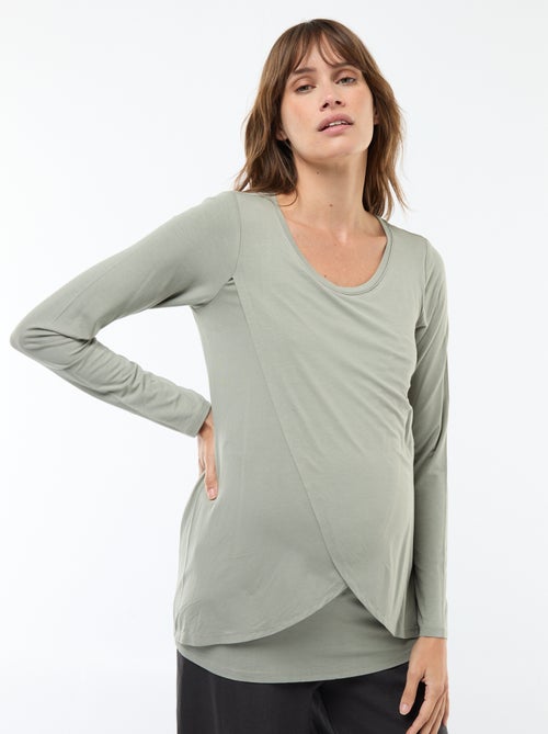 Tee-shirt d'allaitement chiné - Kiabi